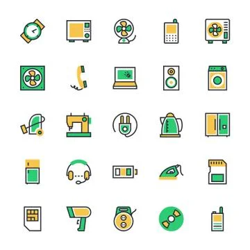 Electronics Vector Icons Stock Illustration