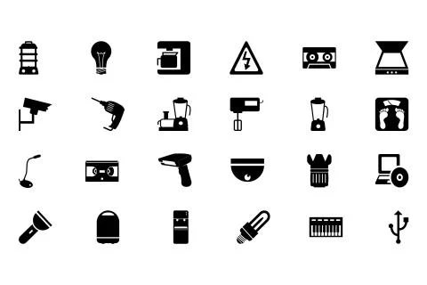 Electronics Vector Icons Pack Stock Illustration