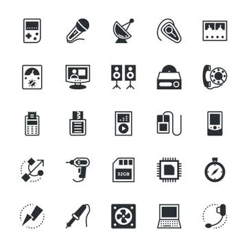 Electronics Vector Icons Set Stock Illustration