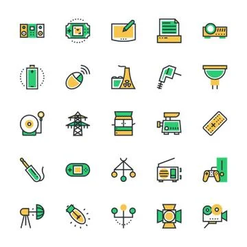 Electronics Vector Set Stock Illustration
