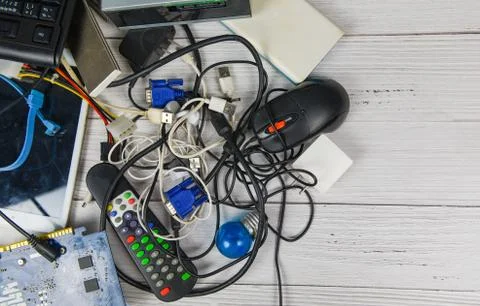 Electronics waste concept - Garbage electrical waste ready for recycling , Ol Stock Photos