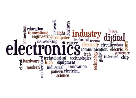 Electronics word cloud Stock Illustration