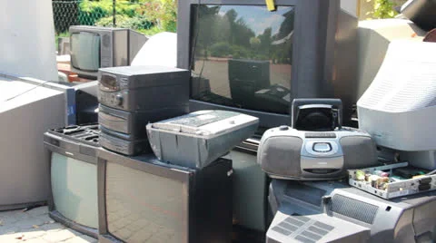 Electronik junk. Electronic waste collection point 6.  Recycling. Stock Footage 26057317