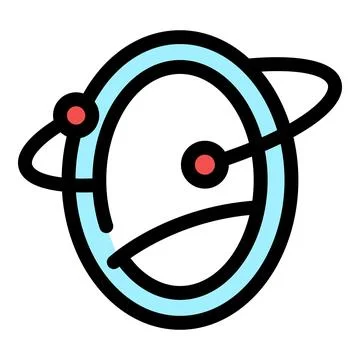 Electrons orbiting around nucleus depicting atomic structure model Stock Illustration
