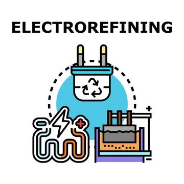 Electrorefining process concept for metal purification and recycling Stock Illustration