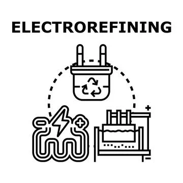 Electrorefining process concept for metal purification and recycling Stock Illustration