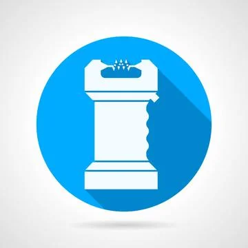 Electroshock flat vector icon Single round blue vector icon with white sil... Fotos de archivo