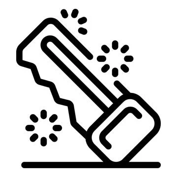 Electroshock weapon discharging on a surface, producing sparks Illustrazione stock