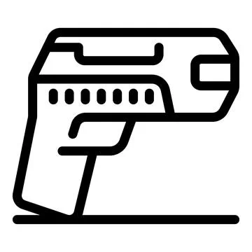 Electroshock weapon lying on flat surface with safety catch engaged Stock Illustration