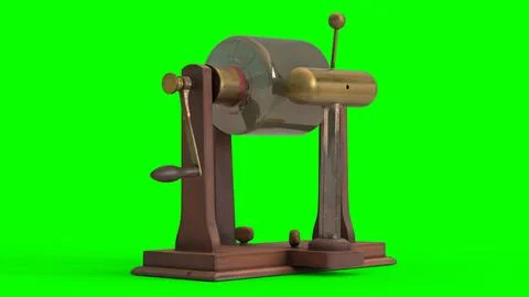Electrostatic drum machine with green background 库存插图