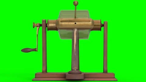 Electrostatic drum machine with green background 库存插图