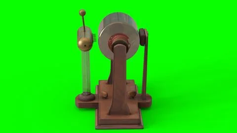 Electrostatic drum machine with green background 库存插图