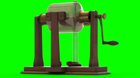 Electrostatic drum machine with green background 库存插图