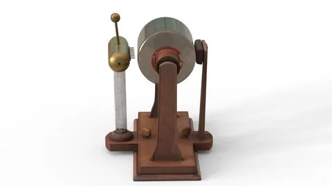 Electrostatic drum machine with white background Stock Illustration