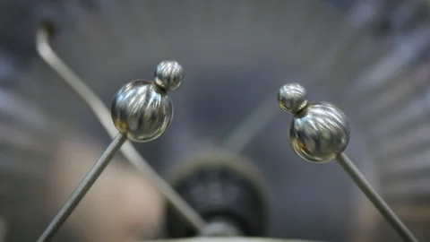 Electrostatic machine produces Electric spark. Slow motion Stock Footage 87782750