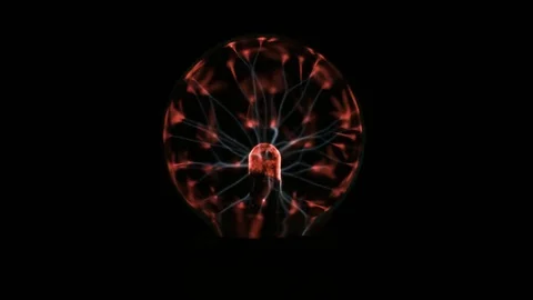 Electrostatic plasma sphere in the dark. Tesla coil - physics experiment Stock Footage 77848936