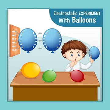 Electrostatic science experiment with scientist boy Illustrazione stock