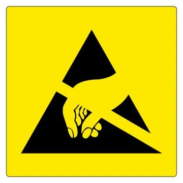Electrostatic Sensitive Device (ESD) Symbol Sign Isolate On White Background, Stock Illustration