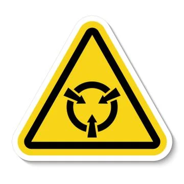 Electrostatic Sensitive Device (ESD) Symbol Sign Isolate On White Background, Illustrazione stock