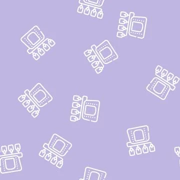 Electrotherapy equipment line vector seamless pattern flat Stock Illustration