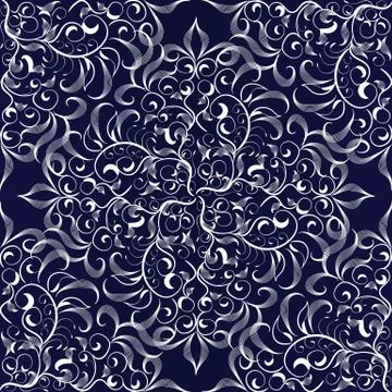 Elegance damask floral seamless pattern. Illustrazione stock