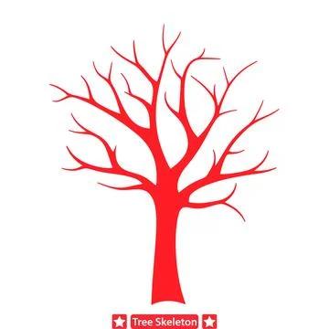 Elegance in Decay  Refined Tree Skeleton Vector Illustrations Stock Illustration