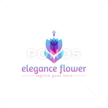 Elegance flower logo Stock Illustration