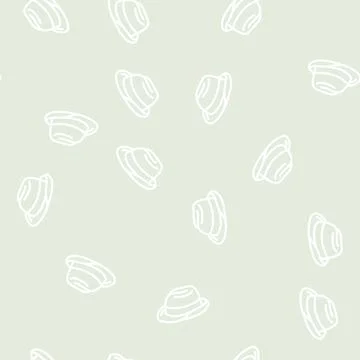 Elegance hat line vector seamless pattern Stock Illustration