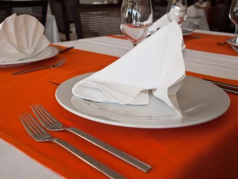 Elegance table in restaurant 库存照片