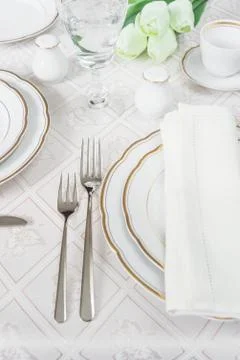 Elegance table setting Stock Photos