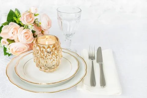 Elegance table setting Stock Photos