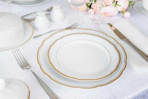 Elegance table setting Stock Photos