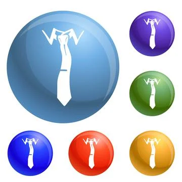 Elegance tie icons set vector Stock Illustration