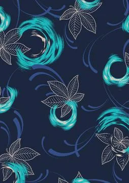 The,Elegance,Of,Blue,Arouses,Admiration,In,The,Fabric,On 库存插图