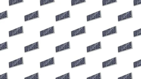 An elegant 2D animation featuring a rhythmic pattern of solar modules Stock Footage 325721211