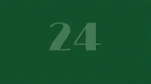 Elegant 30 Second Countdown With White Serif Numbers on Green Vídeos de archivo 343019036