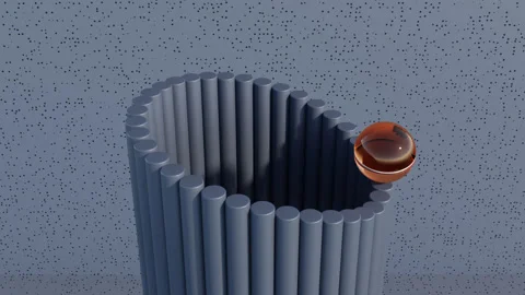 Elegant 3D Animation with Responsive Pillars on a Moody Dark Background Stock Footage 293473692