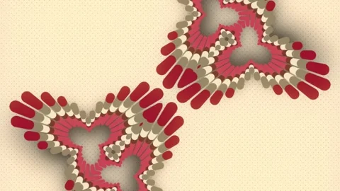 Elegant 3D Biomorphic Motion Background Red and Cream Stock Footage 337101047