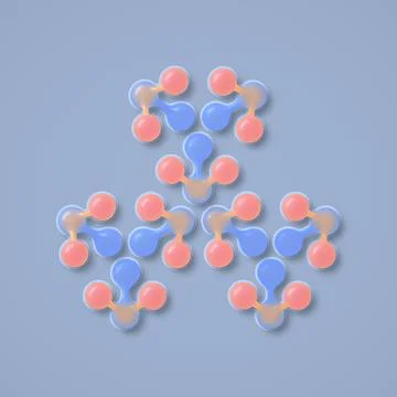 An elegant 3D composition of abstract molecules with a frosted glass effect Illustrazione stock