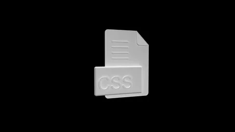 Elegant 3D CSS File Icon on Dark Background, Modern Design Visual 스톡 동영상 341921693