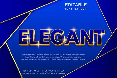 Elegant 3D Editable Text Effect Vector Design Stock Illustration