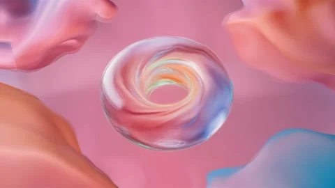 Elegant 3D Jelly Circle on Soft Pink Background Video stock 281726529