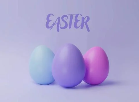 Elegant 3D Render of Pastel Easter Eggs Stock Illustration