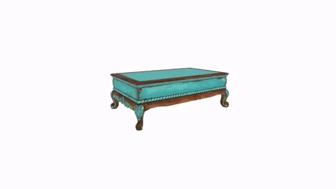 Elegant 3D rendering of a vintage aqua decorative box on a simple background 스톡 동영상 297584546