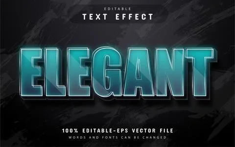 Elegant 3d text effect editable Stock Illustration