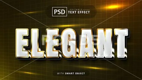 Elegant 3d text effect editable PSD Template