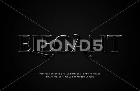 Elegant 3d text style effect mockup - PSD template PSD Template
