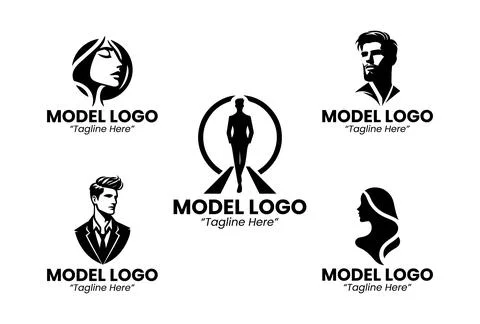 Elegant 5 Model Logo Set for Fashion, Lifestyle, and Creative Industry Iden.. Stock Illustration