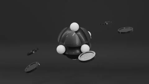 Elegant abstract 3D render with geometric elements in a contemporary minimalist  Stock Footage 338251124
