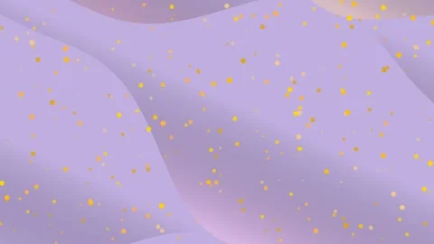 Elegant Abstract Background with Golden Dots on Lilac Waves Stock Footage 331895631